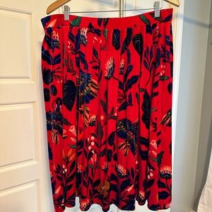 Diana pleated velvet midi skirt